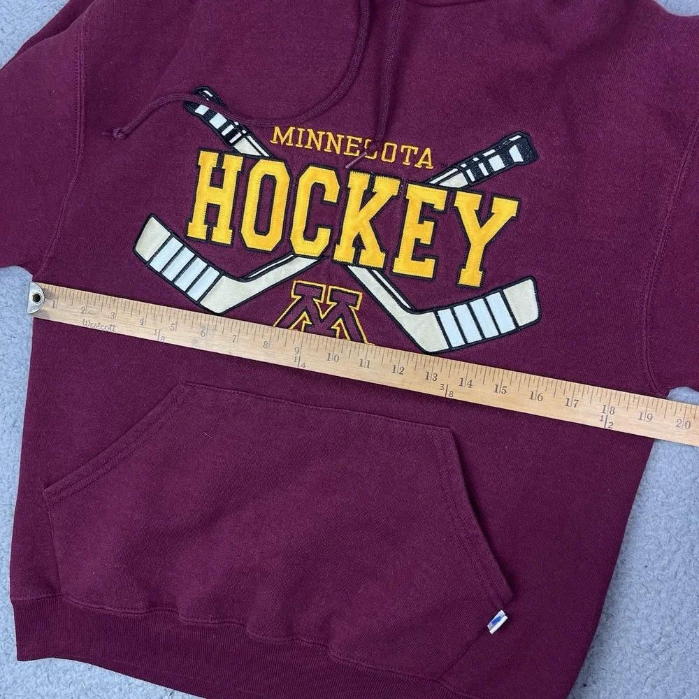 Vintage Minnesota Gophers Hockey Sweatshirt Russell Athletic Maroon Hoodie Small - Picture 7 of 7
